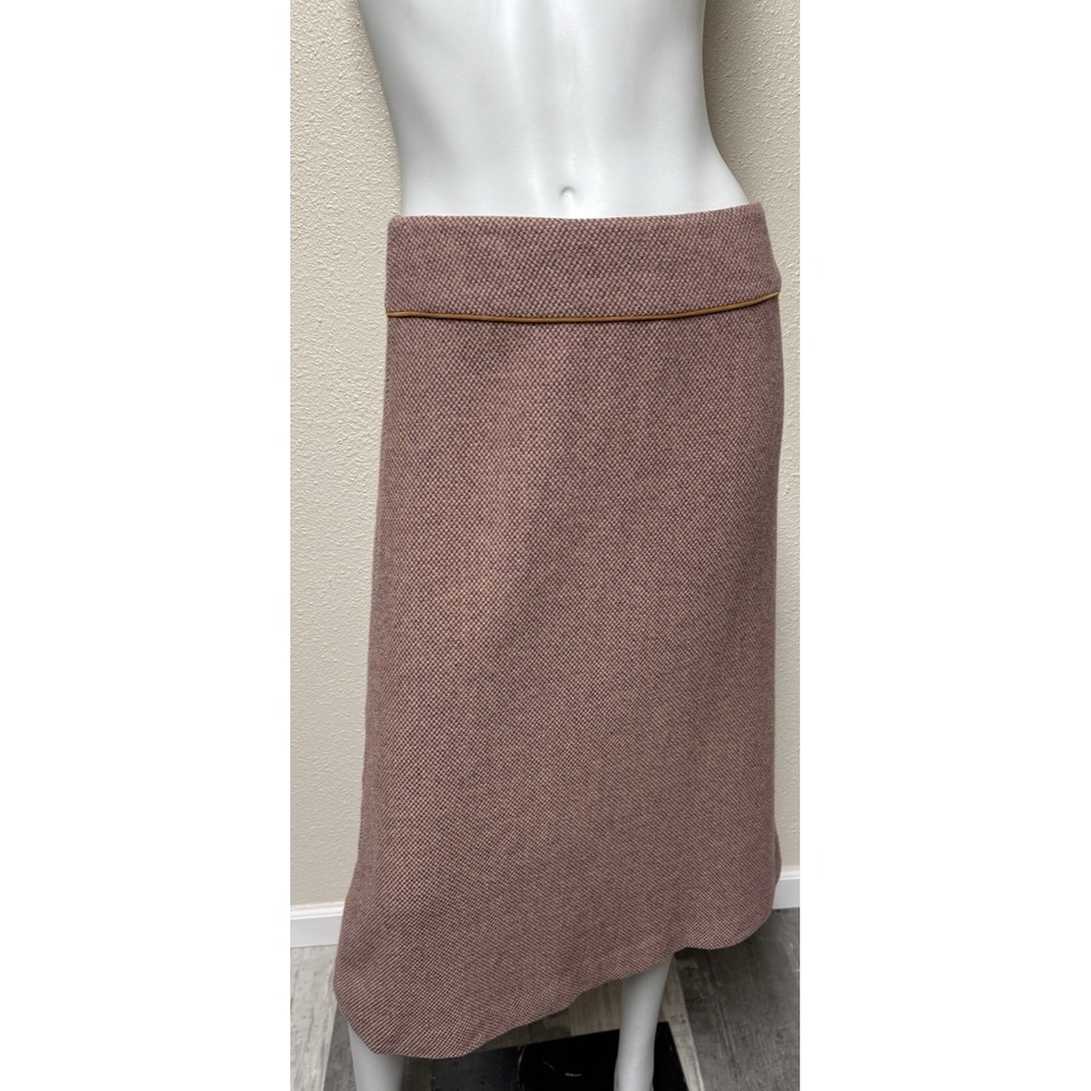 Vintage Skirt Tweed Wool Cashmere Classic Old Money 80s Academia Sz 6 Pink Mauve - Picture 3 of 12